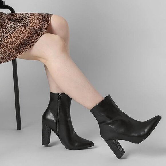 Woman's Chunky Heels Ankle Boots